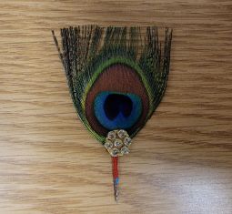 Peacock Feather 3.5 inches long for Lord Krishna
